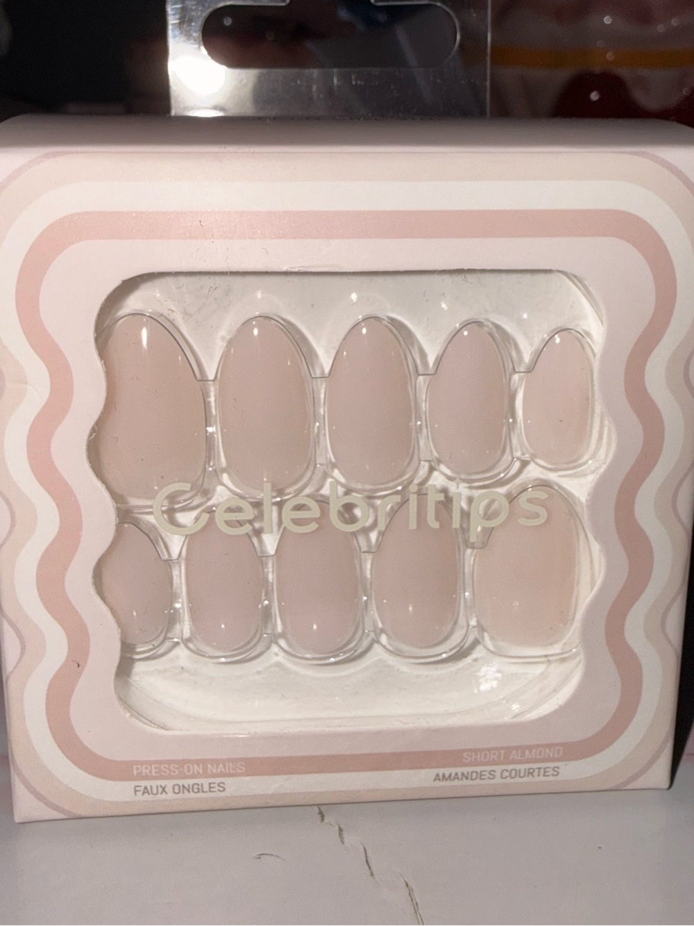 Celebritips “Clean Girl Vibes” Press-On Short Almond Nails in Off White